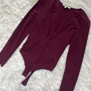 Express Thong Body Suit- Burgundy